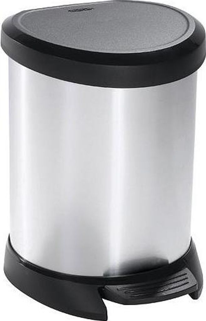 Poubelle Curver DECO BIN 15 L, argent/noir, a dechets, a Image du produit 