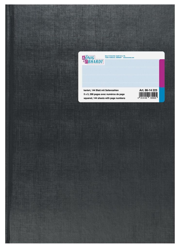 König & Ebhardt Geschäftsbuch 8614223 DIN A4 kariert 144Bl. Produktbild 