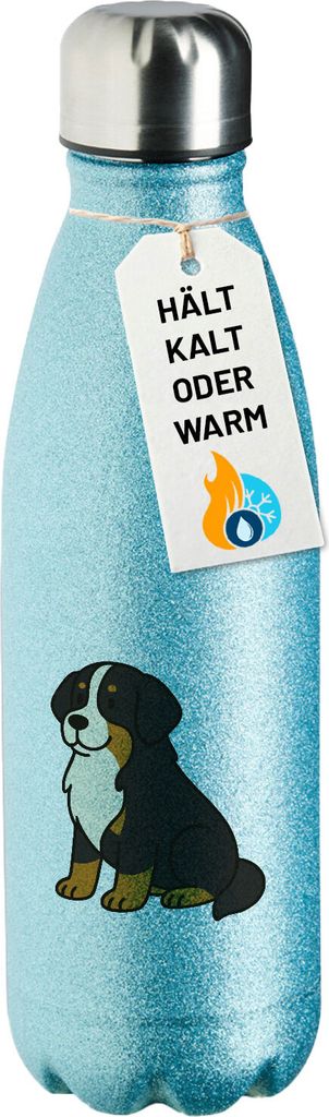 Huuraa Flasche Berner Sennenhund Comic Berner Geschenk 500ml Blue Wasserflasche Berner Sennenhund Geschenkidee