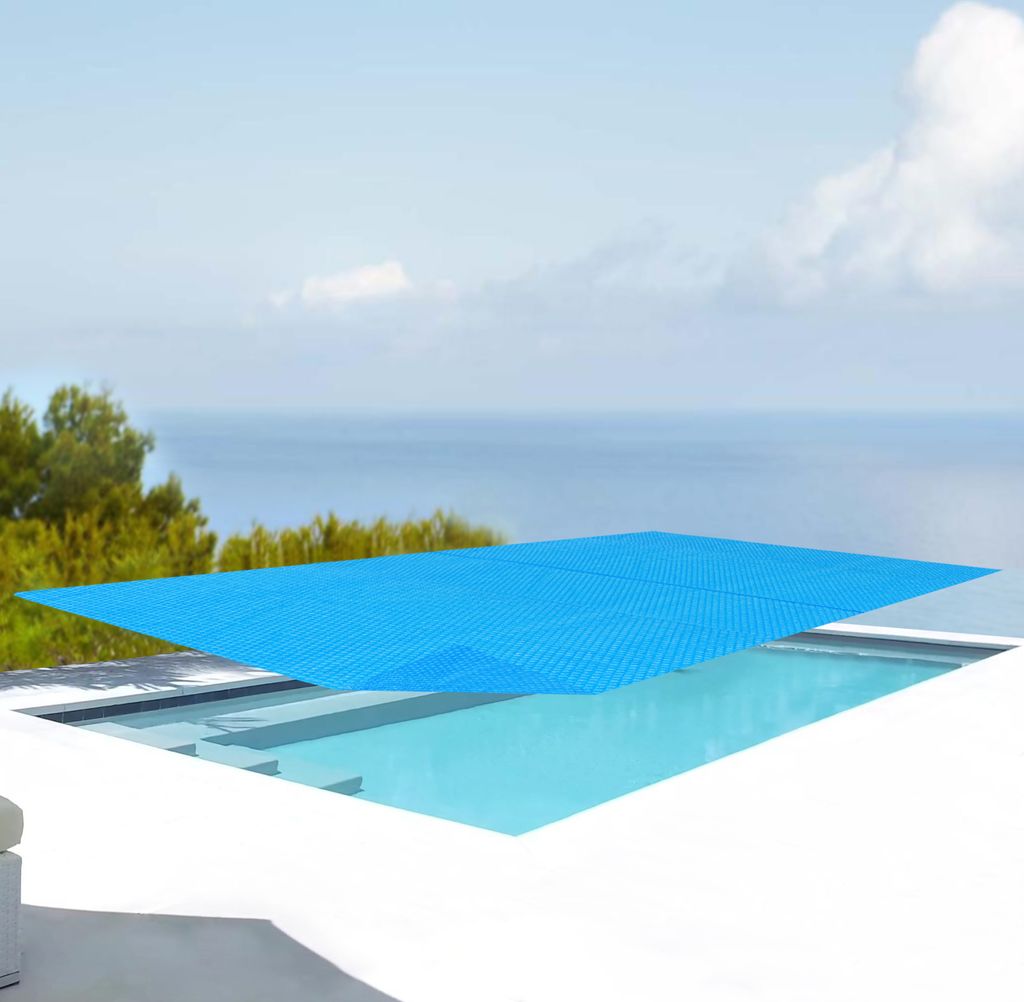 Solar Poolabdeckung aus PE eckig 300 x 200 cm Blau