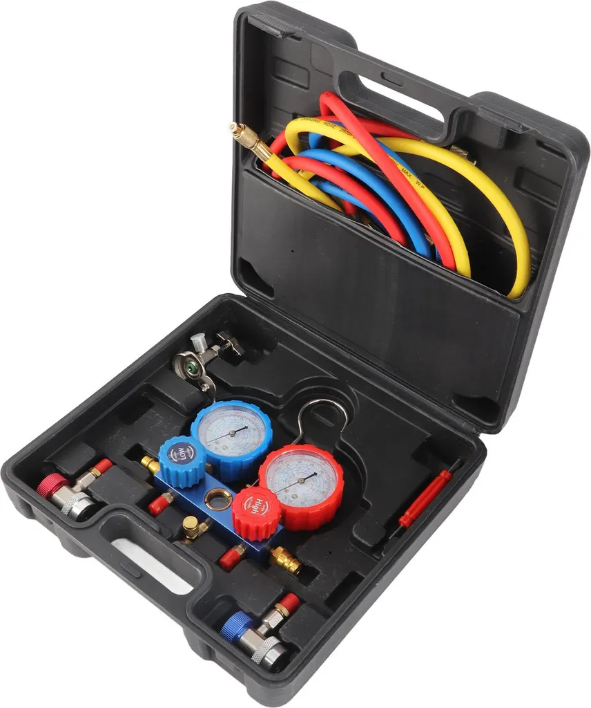 Testeur de Pression Climatisation R134A R22 R12 R502 Pack Tuyaux 1.5m