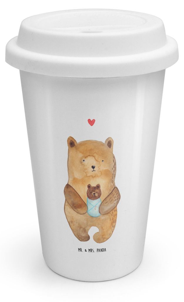 Mr. & Mrs. Panda Kaffeebecher To Go Bär Baby - Weiß - Geschenk, Thermobecher, Becher, Geburtstag, Geburt, Teddy, Taufe, Mehrwegbecher, Mutter, ToGo
