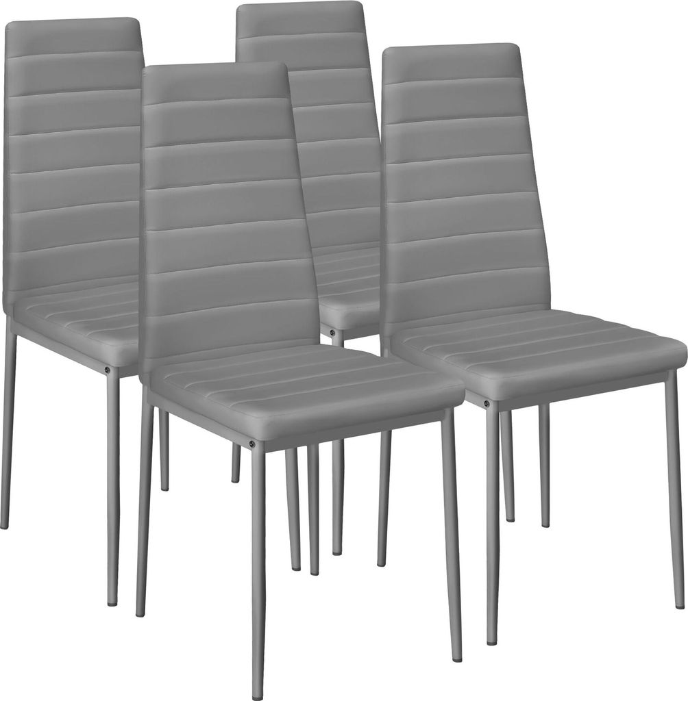 Lot de chaises avec surpiqûre - gris, Lot de 4 Image du produit 