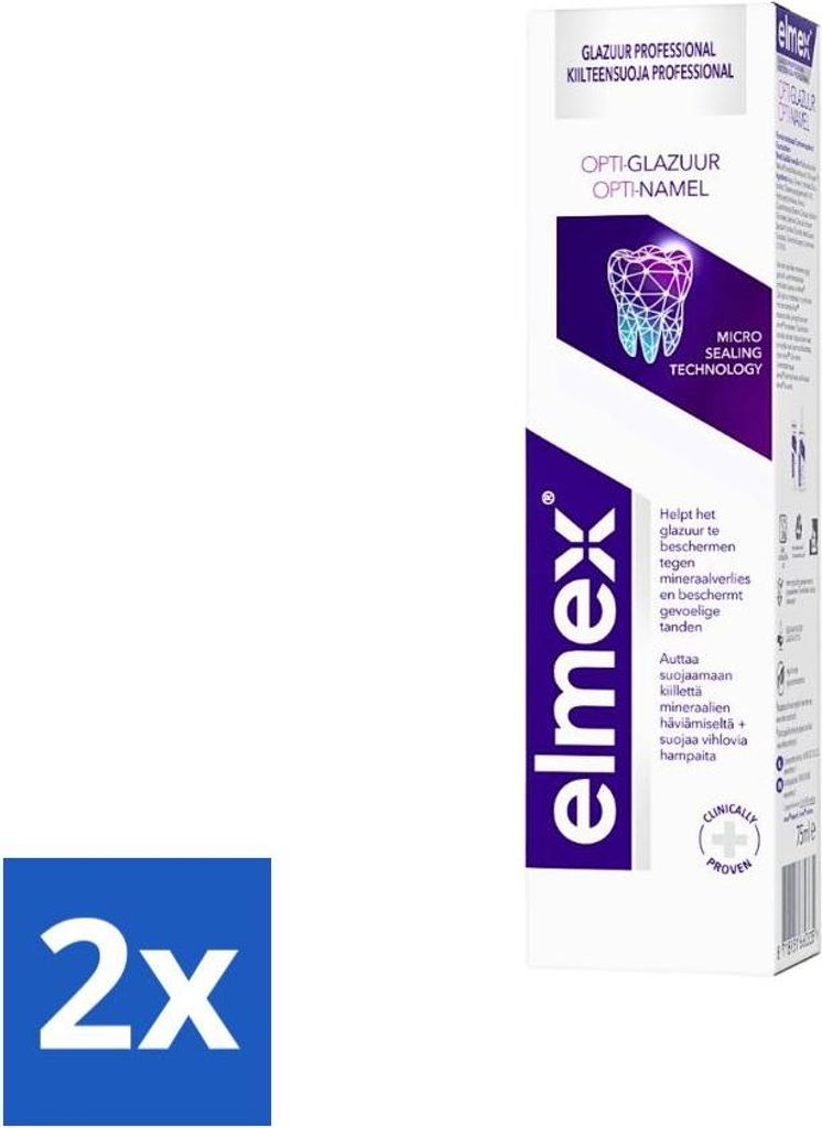 Elmex Zahnpasta Glaze Professional Opti-Glaze 75 ml - Vorteilspack - 2 Stücke
