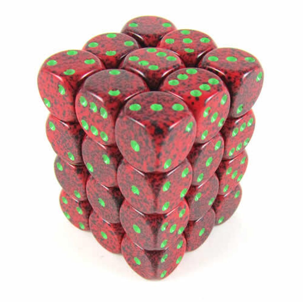 Chessex Erdbeer gesprenkeltes D6 12mm Würfelset (36 Stück) Produktbild 
