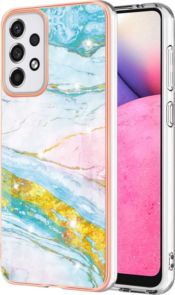 Galaxy A33 5G Case, WindCase Marble Pattern Hybrid Hard Back Weich TPU Bumper Protective Case Cover for Samsung Galaxy A33 5G Gold
