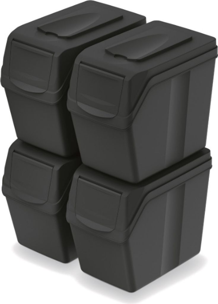 Keden Sortibox Cestino per rifiuti 20L Set 4 - Nero Immagine del prodotto 