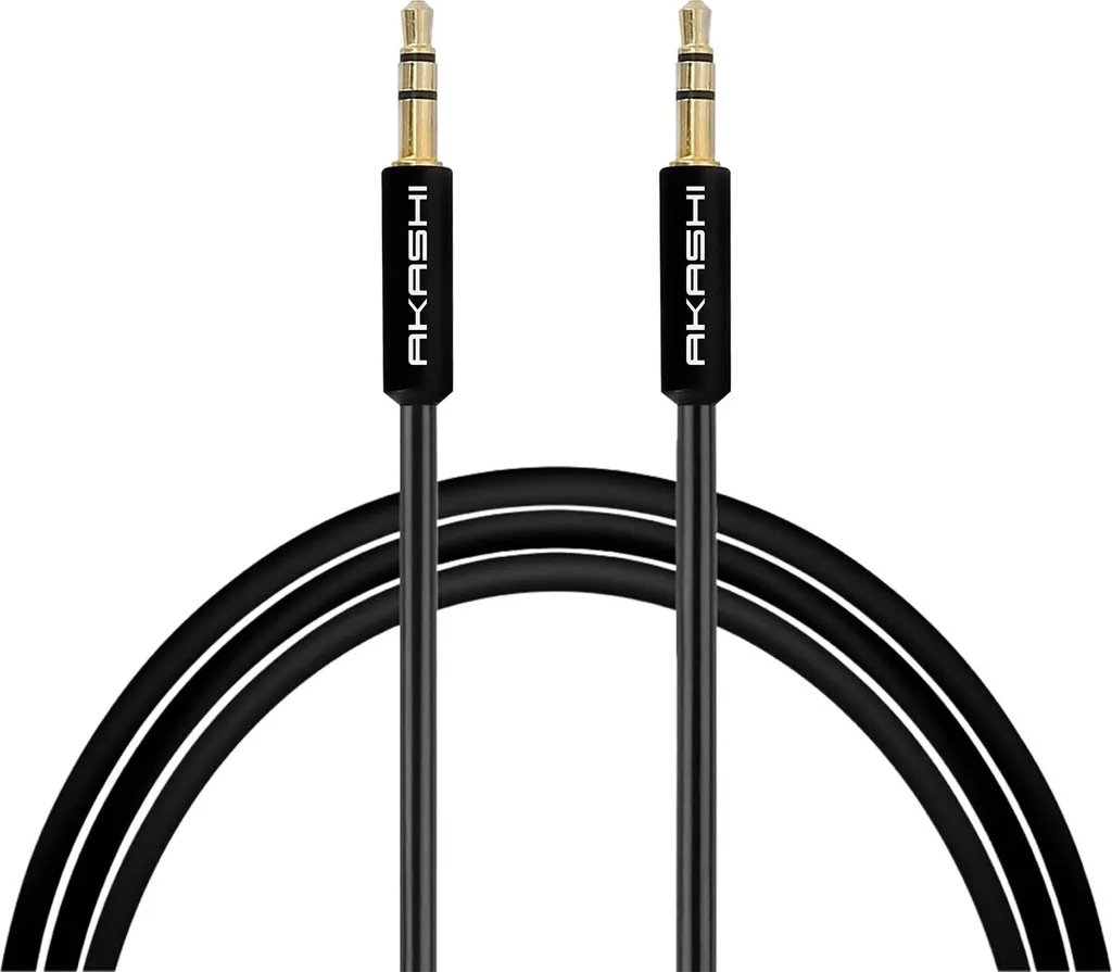 Adattatore Stereo Jack 3.5mm Akashi per PC e Laptop | Audio Nero 1m