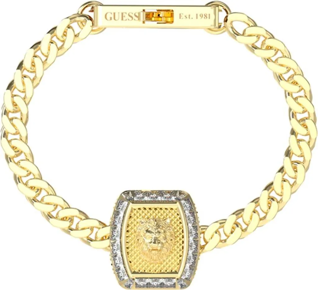 Guess JUMB05009JWYGS Oro - Bracciale Uomo Acciaio e Cristalli Lion