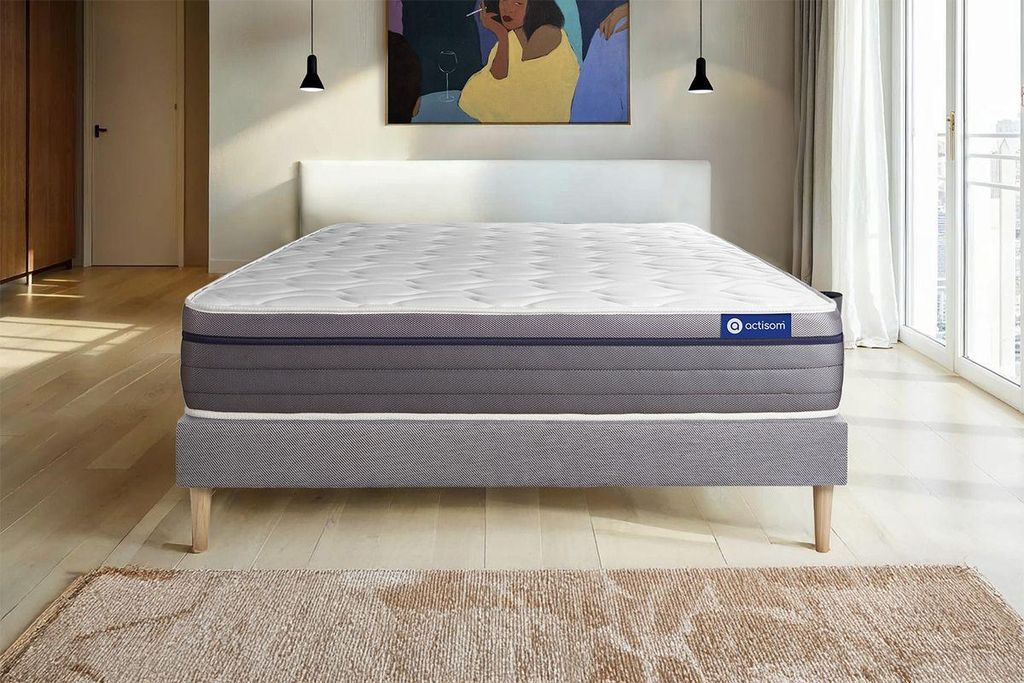 Actimemo zen matratze 160x210cm + Bettgestell mit lattenrost - Dicke : 26cm - Memory-schaum - H3