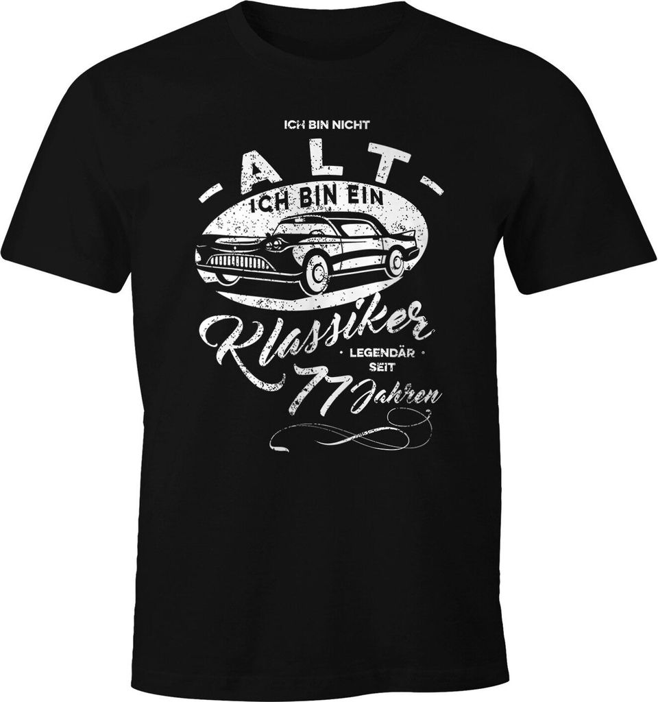 Herren Geschenk T-Shirt Geburtstag Ich bin nicht alt Ich bin ein Klassiker Auto Oldtimer Spruch 30-90 Jahren Moonworks 77 schwarz 3XL