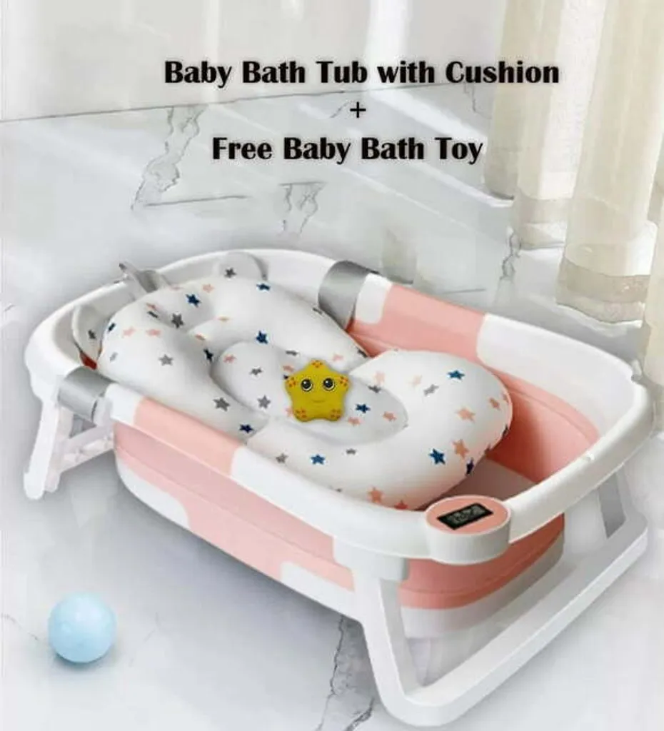Baignoire Bébé Voyage Pliable Rose Idéale pour les Petites Salles de Bain