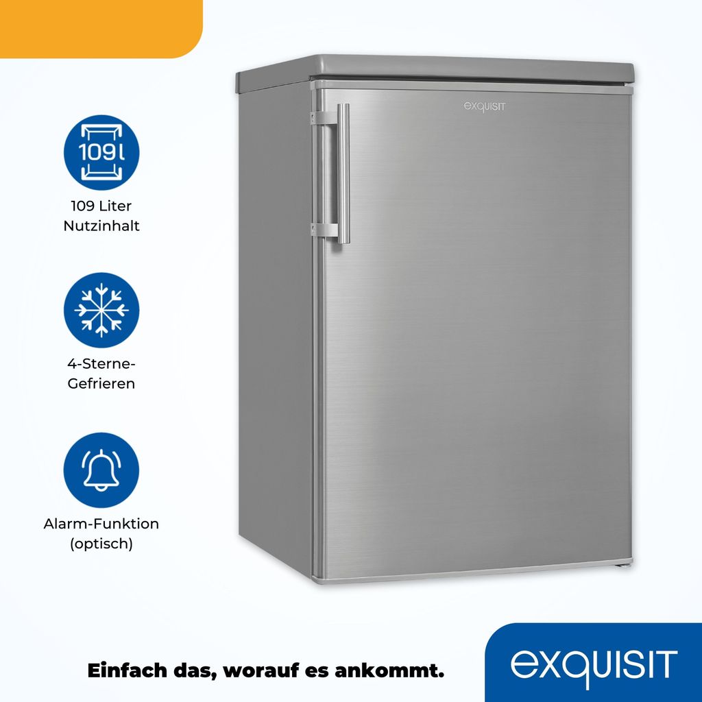 Exquisit Kühlschrank KS16-4-HE-040E inoxlook | Nutzinhalt: Produktbild 3