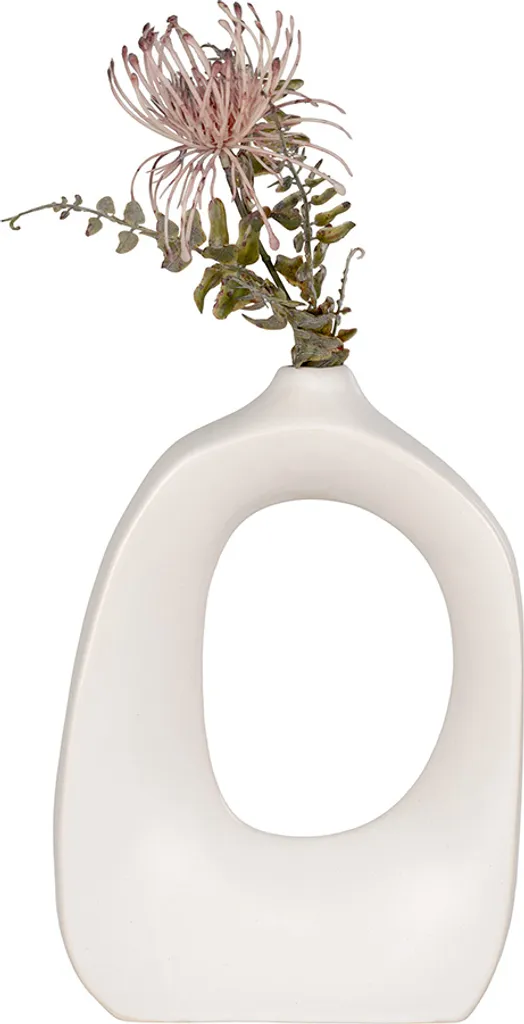 Grand Vase Décoratif Alma Blanc 28 cm House Collection pour Fleurs