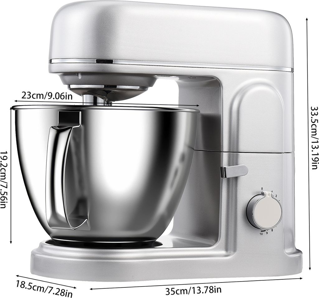 Produktbild von Elektrische Küchenmaschine Rührgeräte & Mixer Knetmaschine Zum Backen Teigmaschine Schneebesen Rühr- & Knethaken Teigkneter Multifunktionale Rührmaschine Mit Mixer Pulsfunktion 4,5 Liter