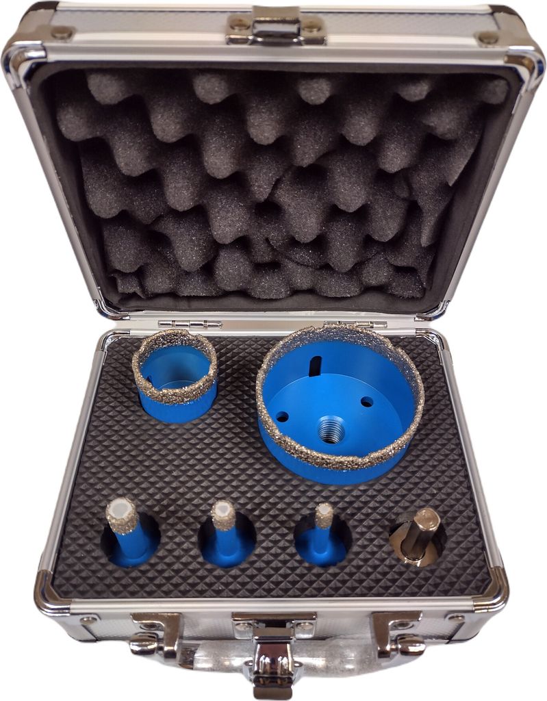 ELMAX | Diamantbohrer Fliesenbohrer Set, 6/10/20/35/50/68mm, 6TLG, Diamantbohrer, Lochsägen Set für Feinsteinzeug