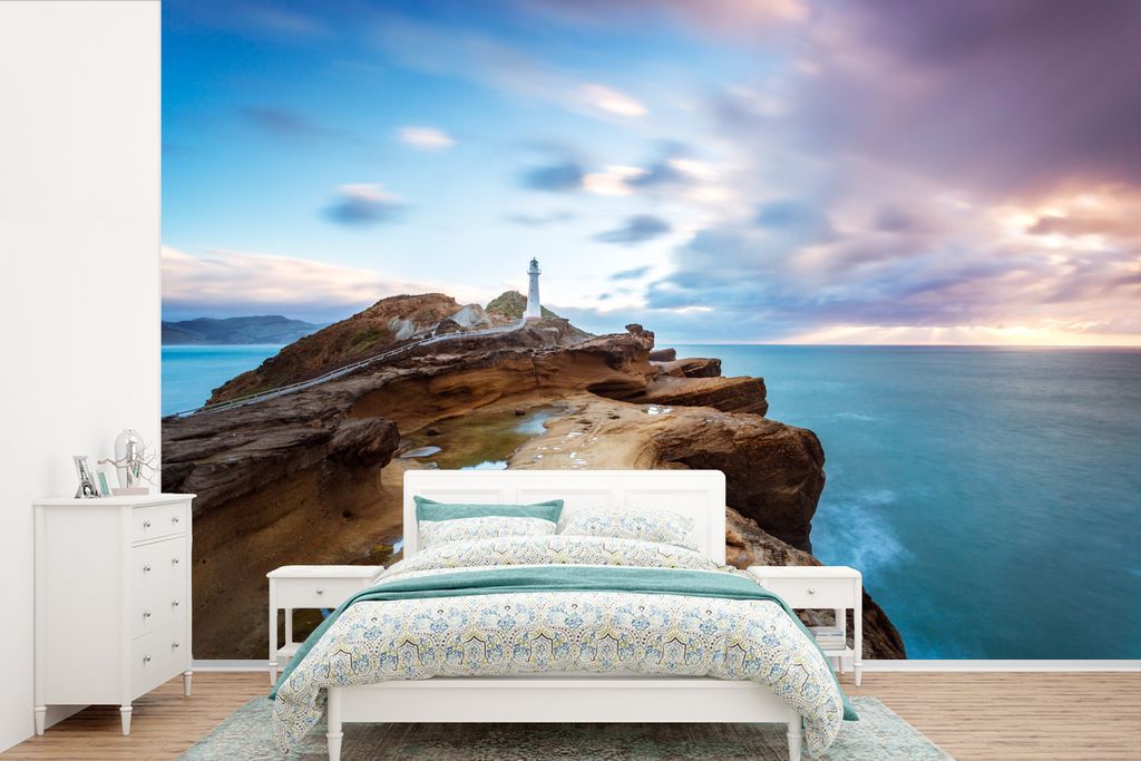 MuchoWow Fototapete für Wohnzimmer oder Schlafzimmer Wandtapete Vinyl Motivtapete Sonnenaufgang in Neuseeland - 450x300 cm - Gemusterte