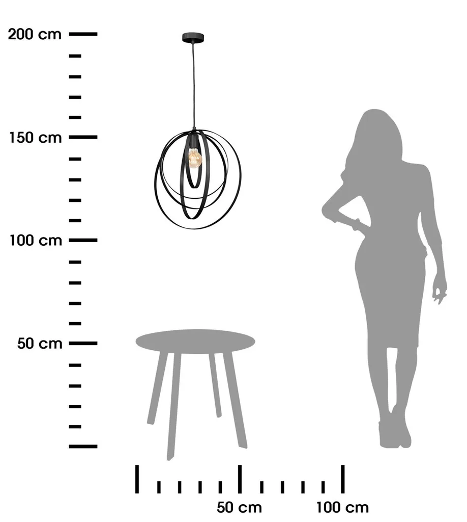 Lampe géométrique Ringo 45 cm - Éclairage idéal pour table à manger design - 3