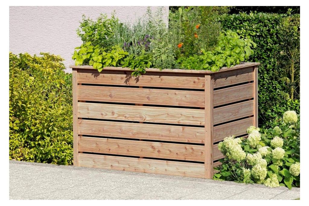 Hochbeet 125x85xH80 cm Lärche Natur 20x120mm Kräuterbeet Pflanzbeet Gemüsebeet