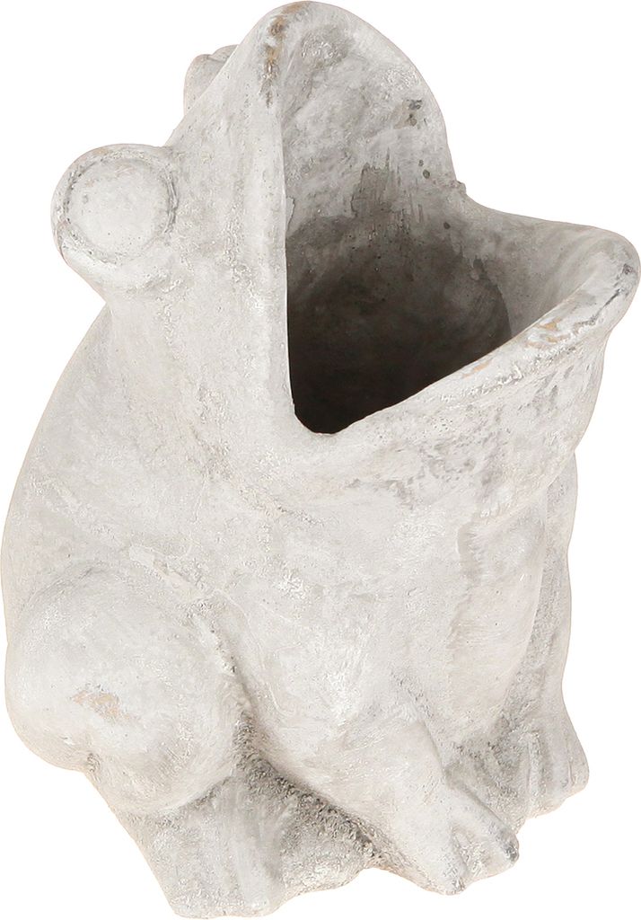 Frosch Deko Blumentopf Beton Grau Pflanzgefäß Vintage 18,5cm