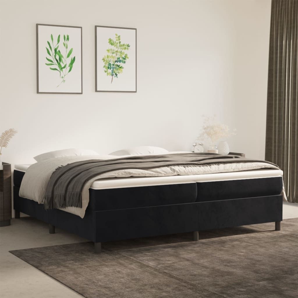 Boxspringbett mit Matratze Schwarz 200x200 cm Samt , Klassische Betten Design 2024