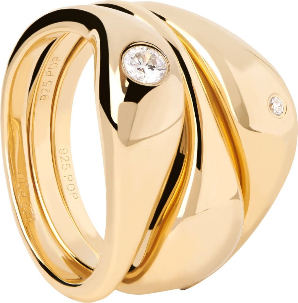 PDPaola AN01-994 Damen-Ringset Sugar Silber vergoldet, 56/17,8