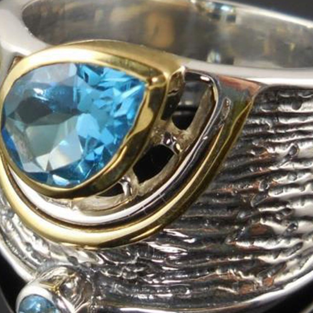 Uni-Ring, wassertropfenförmig, ethnischer Schmuck, modisches Aussehen, künstlicher Edelstein, breiter Ring für Hochzeit-Silber,US 9