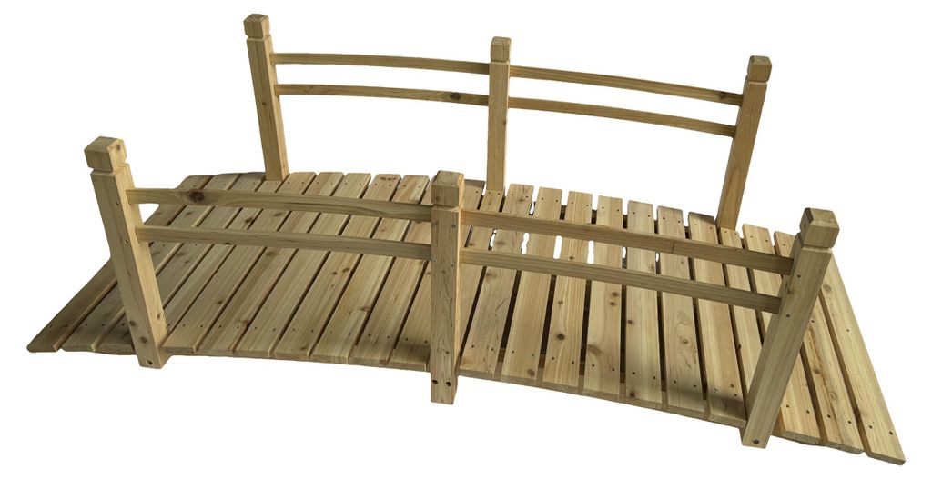 Pont de jardin Relaxdays, avec balustrade, en bois de Image du produit 