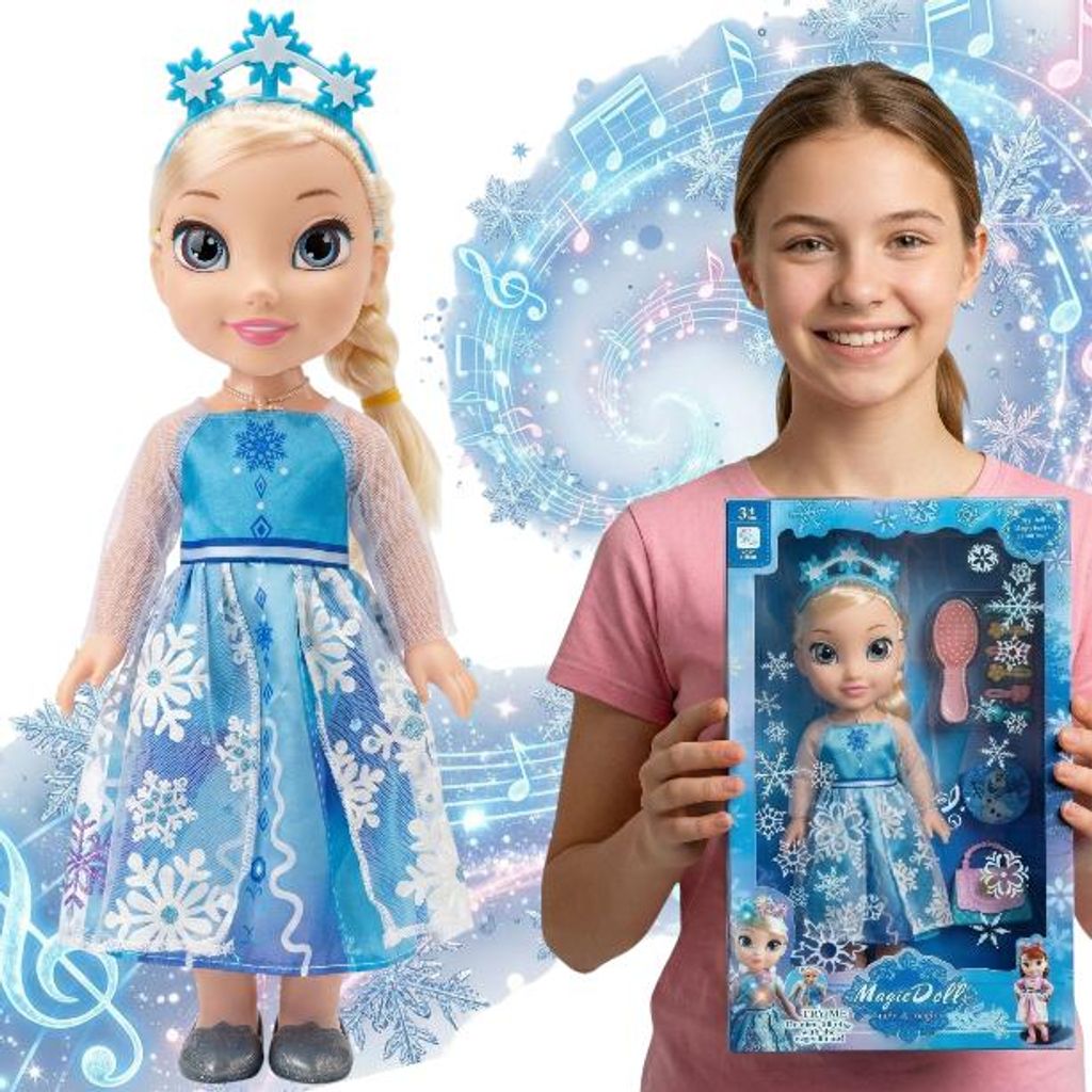 Elsa Frozen singende, leuchtende große Puppe - Geschenk für Produktbild 