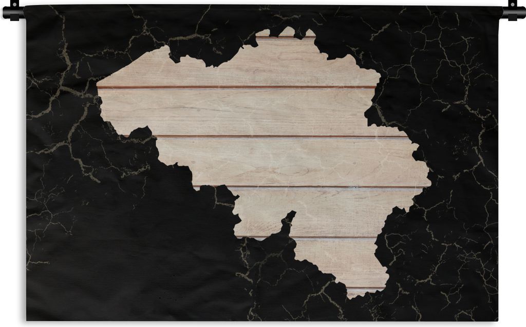 MuchoWow Wandteppich Wandbehang Karte Europa - Belgien - Holz 90x60 cm Tapisserie Dekoration Wandtuch - Wandskulpturen - Bildteppich