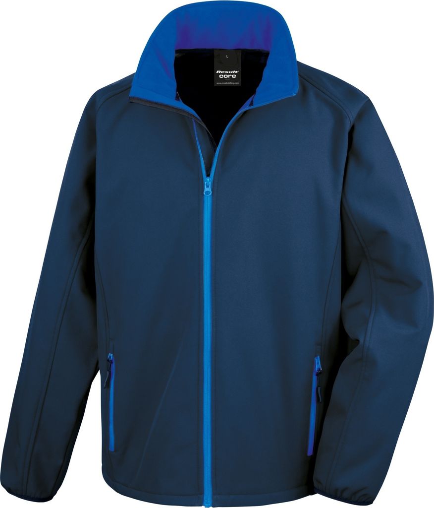 Result Core Herren Sofshell Jacke, bedruckbar RW3697 (2XL) (Marineblau/Royal)