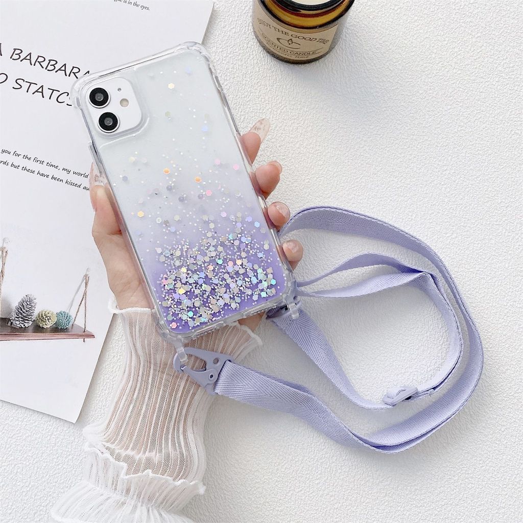 Mobigear Lanyard iPhone 13 Pro Max Flexibles TPU Handykette - Lila