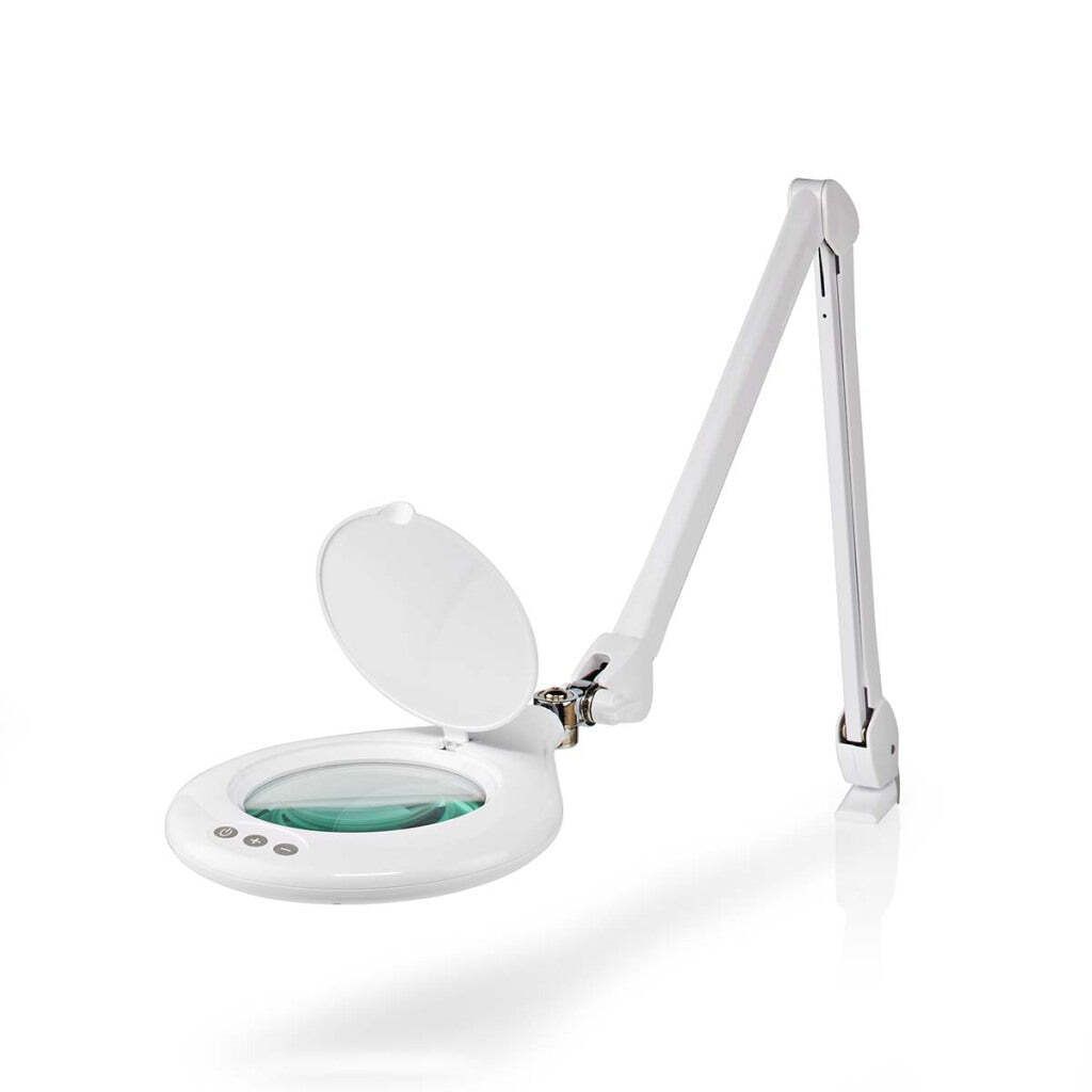 Lampada Da Tavolo Con Lente D'ingrandimento 5X E Morsetto, Luce LED Regolabile Con 10 Livelli Di Luminosità E 3 Temperature Di Colore