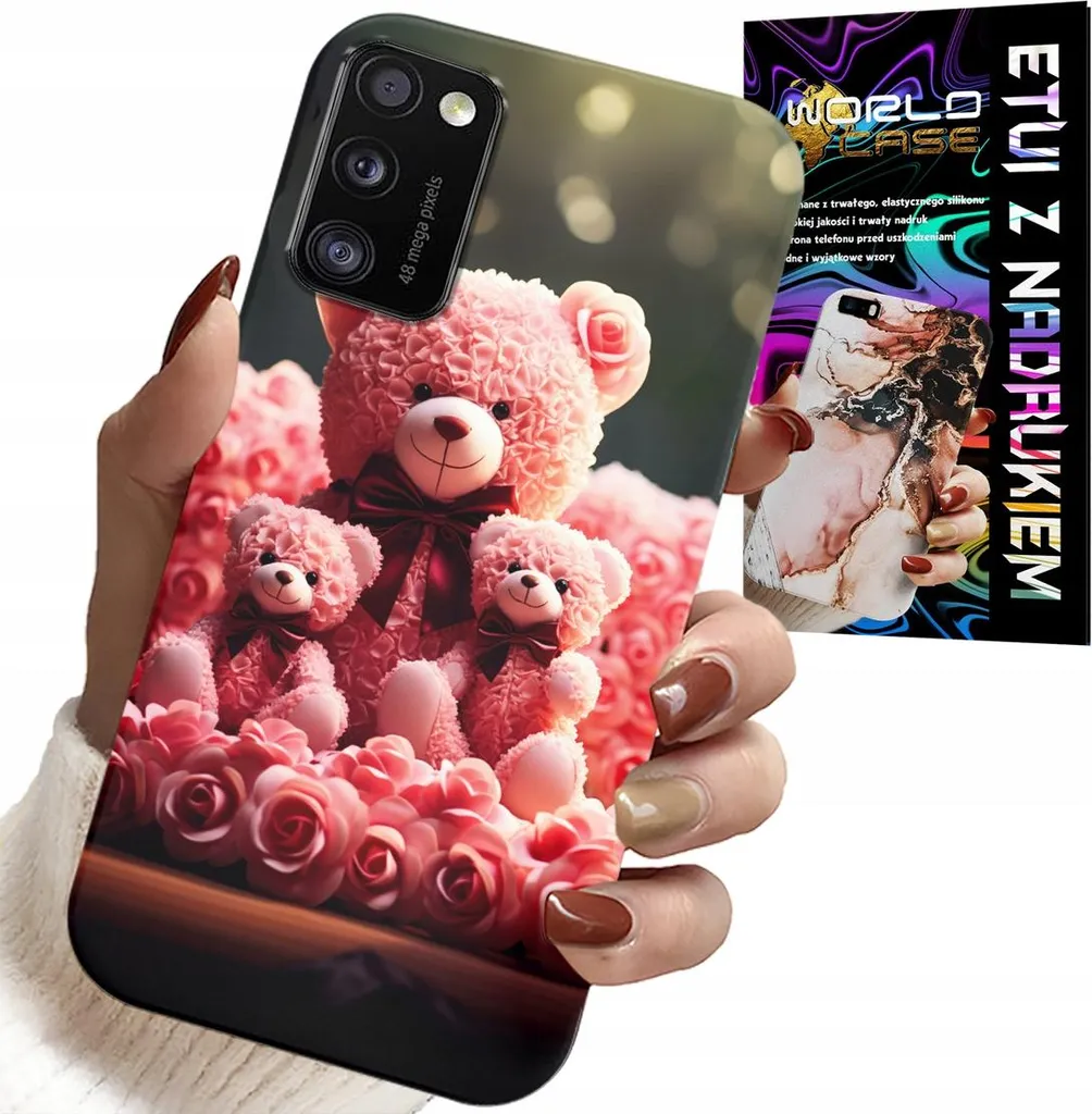 Custodia Samsung A41 Rosa Orsacchiotto Lamina - Regalo Dolce per Famiglia