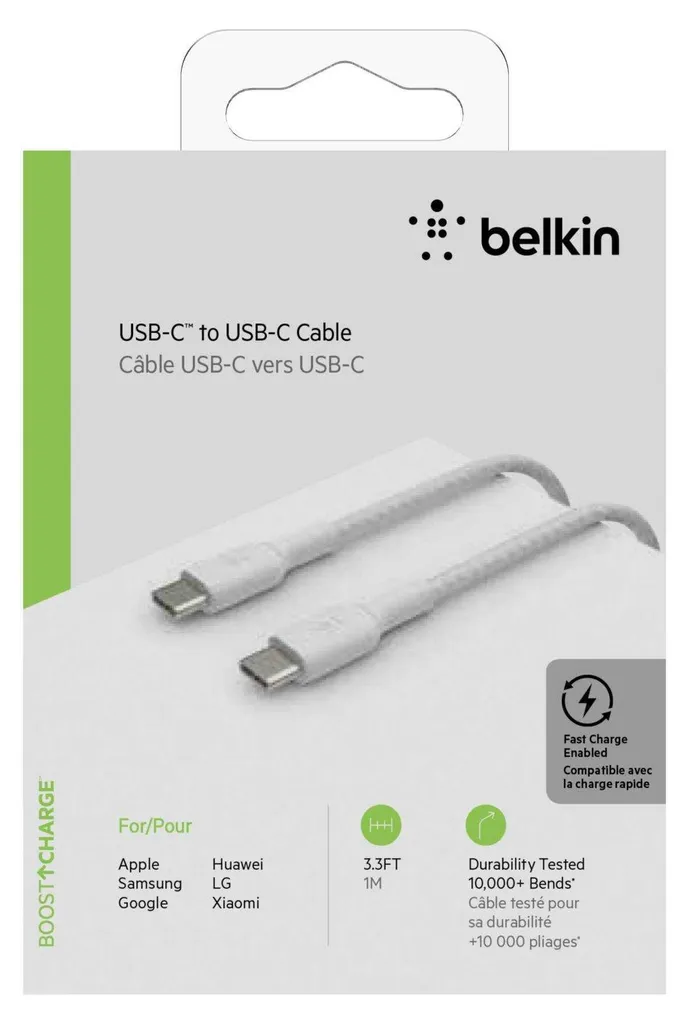 Cavo Belkin Intrecciato USB-C a USB-C 1m - Ricarica Rapida 60W Belkin