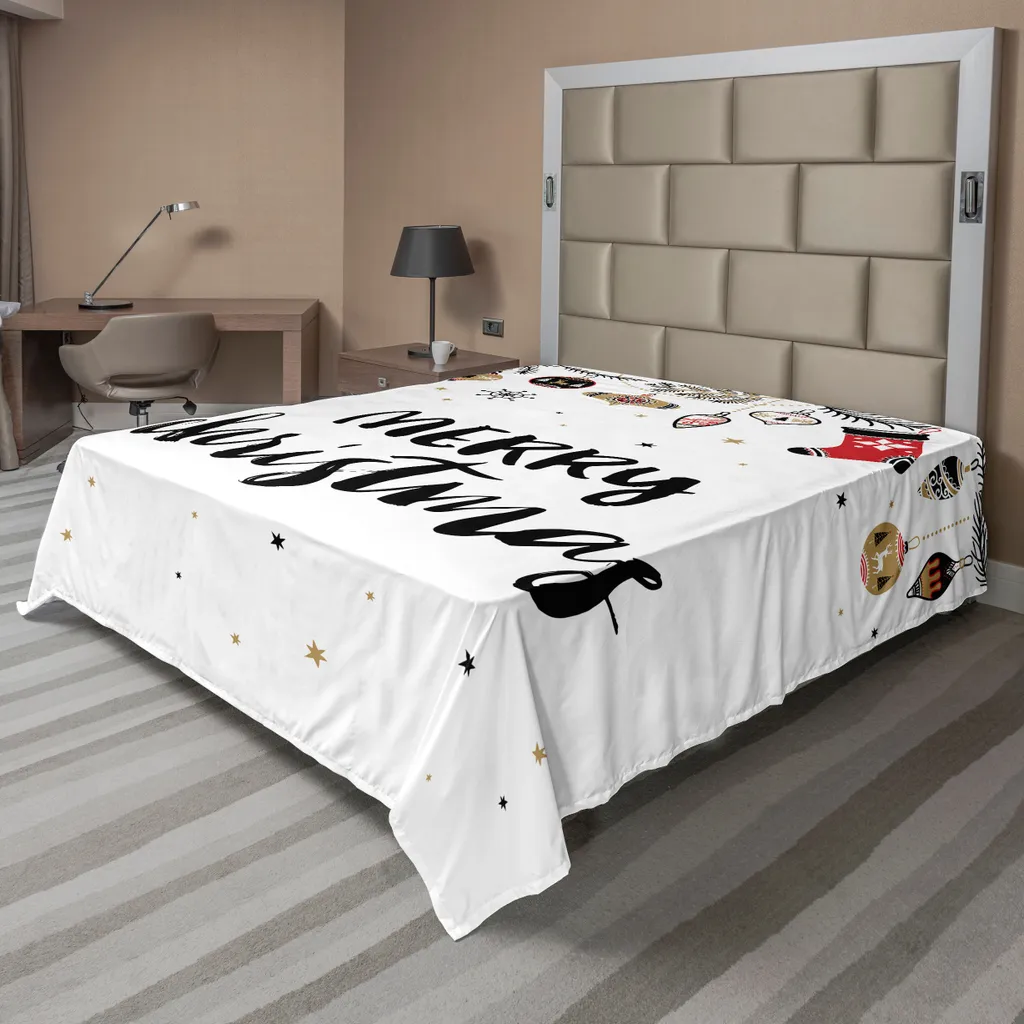 Drap plat pour chambre de Noël 266x260 cm, Ambiance Festive et Moderne