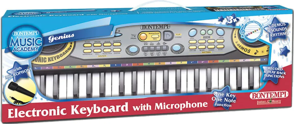 Bontempi E-Keyboard 37 Touches et Micro Filaire - 22 Chansons de Démo - 2