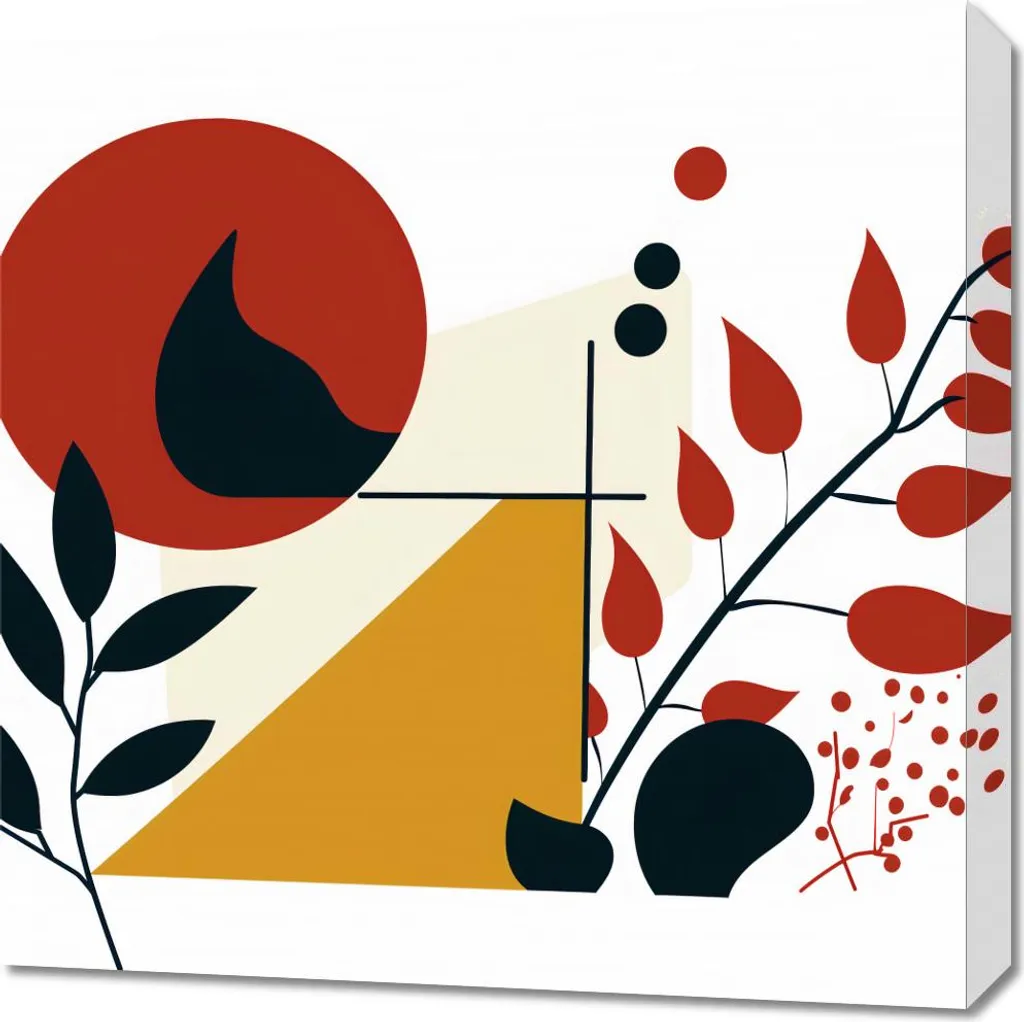 Quadro Artistico 60x60 Fuoco e Flora - Stampa Canvas Alta Definizione