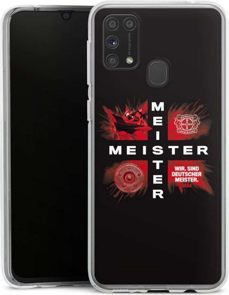 DeinDesign Handyhülle für Samsung Galaxy M31 Silikon Hülle Case Smartphone Schutzhülle Bayer 04 Leverkusen Meister Offizielles Lizenzprodukt