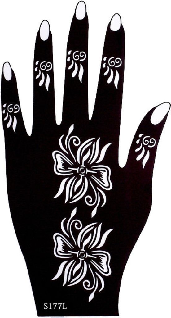 Henna Tattoo Schablone für die Linke Hand