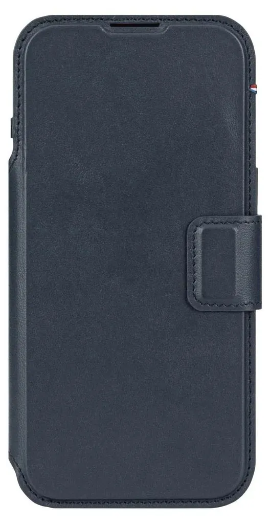 Étui iPhone pour le travail - Folio MagSafe cuir bleu marine amovible