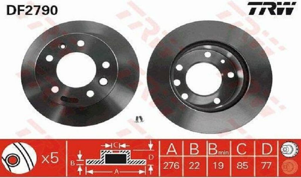 TRW Bremsscheiben (2 Stück) Vorderachse DF2790