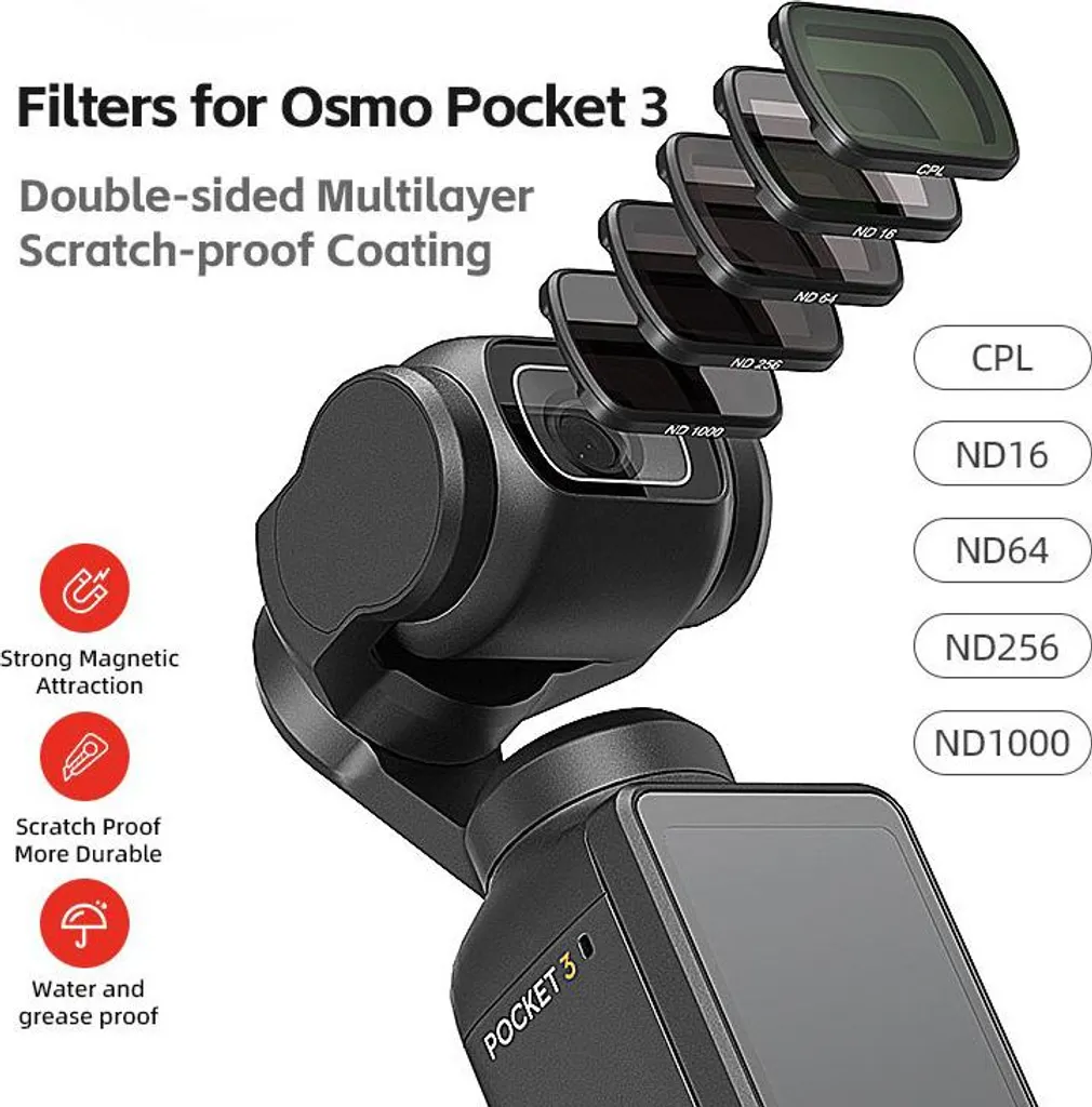 Pack filtres ND pour DJI Osmo Pocket 3 idéal pour vlogs et pose longue - 9