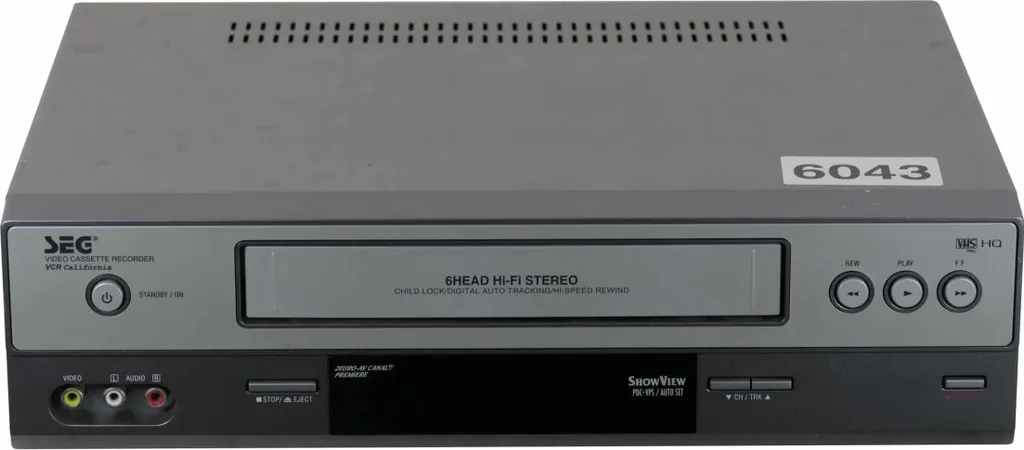 SEG VCR Californie - Magnétoscope Vintage avec Télécommande d'Origine