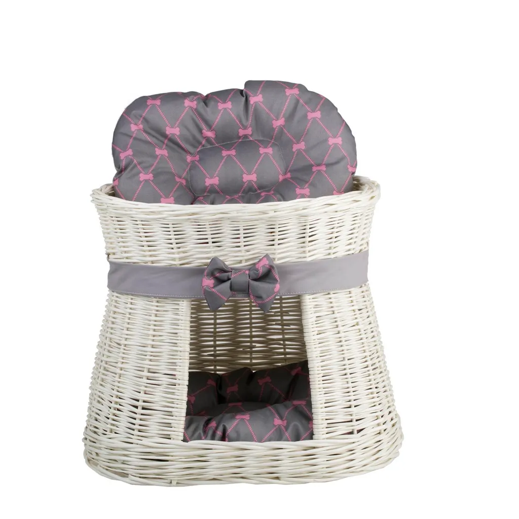 Cesto Ovale per Gatti Morbido Crema | Letto a Grotta 50x40x45 cm