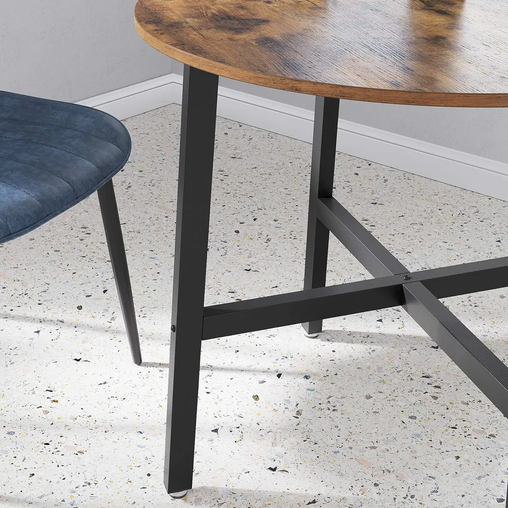 VASAGLE Tavolo Rotondo Vintage - Ideale per Casa e Ufficio 80cm - 8