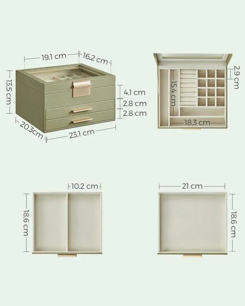 Boîte à montres 20 x 23 x 13 cm noir avec finition 3D design élégant