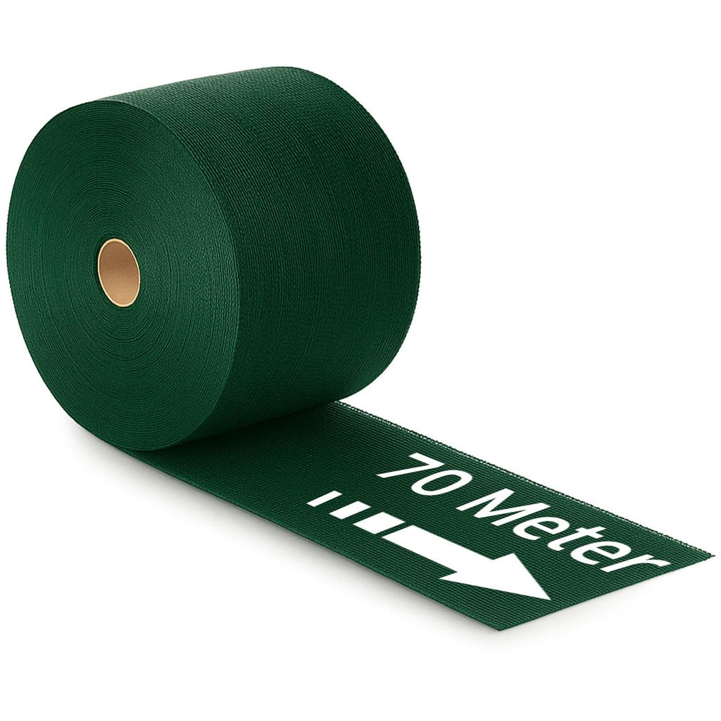 Sichtschutzstreifen TEXTIL - Winddurchlässiger Schutz für den Zaun - 0,19x70m - Grün RAL 6005 - idealer Sichtschutz für Doppelstabmattenzaun
