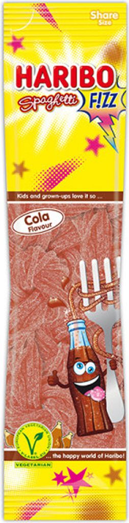 Haribo FIZZ Spaghetti Cola extrasaurer gezuckerter Produktbild 