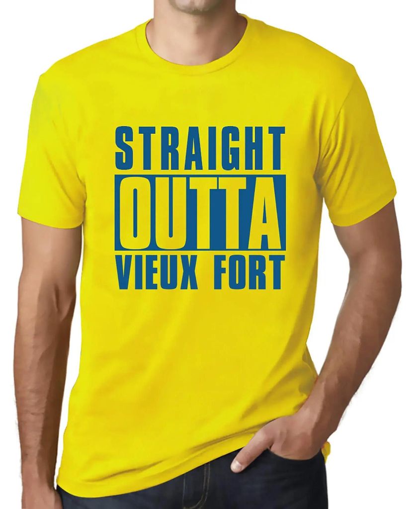 Herren Grafik T-Shirt Direkt aus dem Vieux Fort – Straight Outta Vieux Fort – Öko-Verantwortlich Vintage Jahrgang Kurzarm Lustige Druck Geburt...